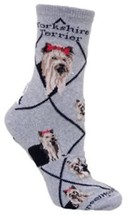 Adult Socks Yorkshire Terrier Dog Breed Gray Size Medium Made In Usa - £7.98 GBP