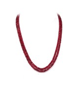 100% Natürlich Zertifiziert Perlen Rot Halbedel- 2 Lagen Halskette für D... - £63.21 GBP