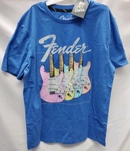 Kids' Size L(12/14) Fender Rainbow Guitar Short Seeve Graphic T-Shirt  Blue image 2