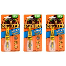 Gorilla Super Glue with Brush &amp; Nozzle Applicator, 10 Gram, Clear, (Pack... - £26.74 GBP