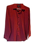 Van Heusen Men&#39;s Button-Up Shirt Red Long Sleeve Ribbed Cotton Blend XL - $15.83