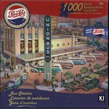 1000 Piece Pepsi Puzzle Complete Bus Station Challenging 13 + - $11.29