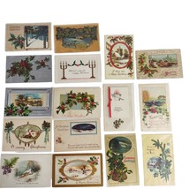 Lot 15 Antique Early 1900s CHRISTMAS Greeting Card Postcards Holiday Emb... - $24.19