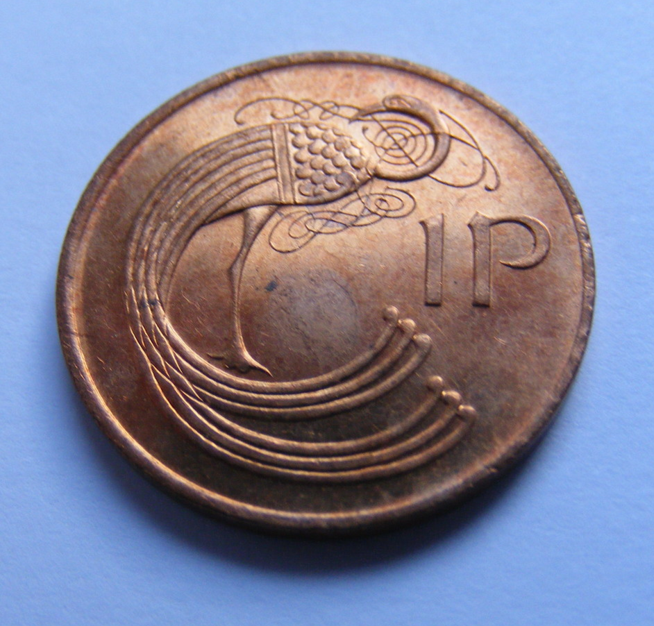 1974 Irish One Penny Coin Old Ireland 1p Scarce High Grade Mint Luster - $17.49