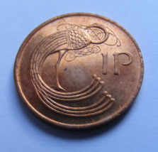 1974 Irish One Penny Coin Old Ireland 1p Scarce High Grade Mint Luster - £13.81 GBP