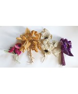 LOT of Vintage Fabrics Flower Corsage Handmade Embellishments Clothing D... - £44.52 GBP