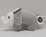 Mary Meyer Baby Elephant Knit Rattle Plush Gray White Stripe - New! - £9.03 GBP