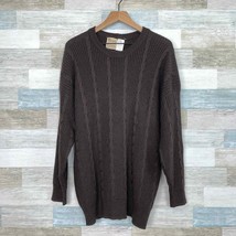 Vintage Italian Cashmere Wool Silk Cable Sweater Brown Mirrors Of Krizia... - £79.12 GBP