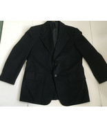 vintage  dark blue polyesyter suit jacket blazer pocket front sir Walter  - $686.71 MXN