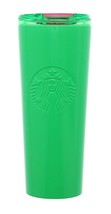 Starbucks 2023 Green Stainless-Steel Tumbler 16 oz Grande Pink Lid NEW W... - £23.30 GBP