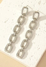 Silver chain link earrings - £10.23 GBP