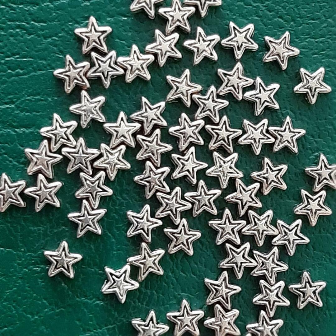 6mm Antiqued Pewter Star Spacer Beads (50) Lead-Free! - $2.67