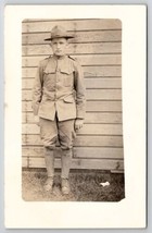 RPPC Young WW1 Handsome American Soldier In Uniform  Photo Postcard Q26 - £15.69 GBP