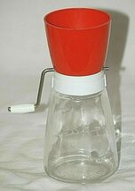 Federal Housewares Red Cheese Grinder Nut Chopper Glass Jar USA - $16.82