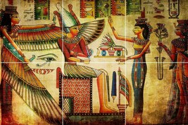 Isis Egyptian Queen goddess with wings ceramic tile mural backsplash medallion - £46.65 GBP+
