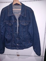 Mens Jacket Denim Trucker Jacket Classic Washed Vintage Style Jeans Size XL - $32.51