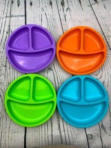 Compartment Divided Plates for Kids Set of 4 Plastic Children Trays - £29.13 GBP
