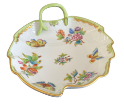 Herend Hand Painted Queen Victoria Porcelain Leaf Candy Dish 204/VBO - $140.00