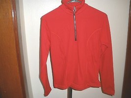 WOMEN&#39;S RED NILS SPORTSWEAR 1/2 ZIP BASELAYER PULLOVER FLEECE BACKED SZ ... - £30.06 GBP