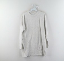 Vintage 90s Streetwear Mens Medium Blank Long Sleeve T-Shirt Heather Gray USA - £26.26 GBP