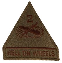2ND Armored Division Hell On Wheels Unit Patch - Desert/Tan - Veteran Owned Busi - £4.34 GBP