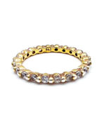 Vintage Signed PAJ CZ 925 Gold Vermeil Eternity Wedding Band Ring Size 5.25 - £25.24 GBP