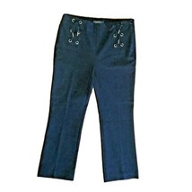 Ann Taylor Ankle Pants Black Women Lace Up Front Pockets Side Zipper Size 0 - £25.03 GBP