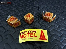 Disney Pixar Cars Radiator Springs Cozy Cone Motel Playset Sign &amp; 3 Crates Boxes - £15.58 GBP