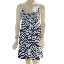 ND NEW DIRECTION Women&#39;s Dress B&amp;W Zebra Print Empire Waist Tufted Flowy... - £17.69 GBP