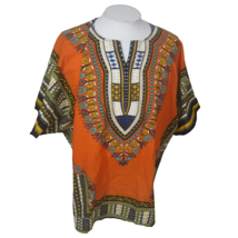 African Dashiki Unisex shirt s/s p2p 31&quot; colorful tribal XXL hippie festival - £17.01 GBP