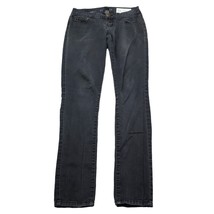 CP Jeans Womens 1 Black Skinny Low Rise Button Zip Charcoal Wash Denim Pants - £20.55 GBP