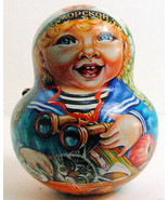 Handpainted Russian One of a Kind Roly Polly &quot; FEMALE SAILOR&quot; BY NATASHA... - $268.01 CAD
