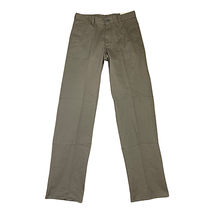 Charleston Khakis Chino Pants Size 32 Unfinished Dark Tan Flat Front Cotton - £19.37 GBP