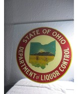 Vintage State of Ohio Department of Liquor Control Glass window panel si... - £155.80 GBP
