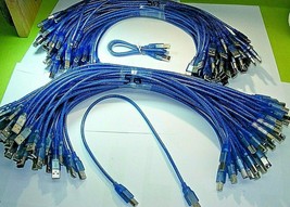 QTY100 Usb 2.0 A B Adapter Blue Cable R3 52CM Arduino Uno Mega 2560 Expedit Usa - £39.95 GBP