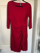 Women&#39;s Chaps dress with a draped, twisted front and 3/4 sleeves - $220.84 MXN