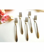 5 Vintage National Silver King Edward Grill Dinner Forks Silverplate Fla... - $29.69