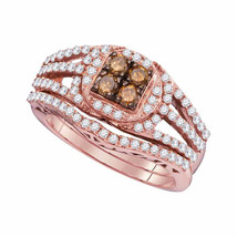 Authenticity Guarantee 
10k Rose Gold Round Brown Diamond Bridal Wedding Enga... - £869.07 GBP