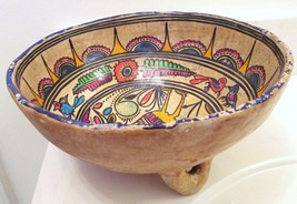 Antique VTG Peru Mayan Aztec Mexico Bowl Dish Terracotta Pottery Primitive Dated - £179.85 GBP