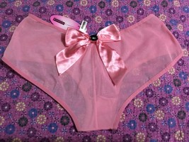 Necessary Objects bow back sheer pink panty Sz m medium new nwt - £7.72 GBP