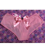 Necessary Objects bow back sheer pink panty Sz m medium new nwt - $9.89