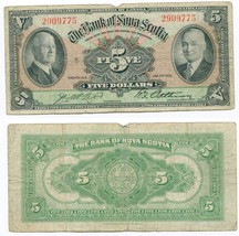 1935 Bank of Nova Scotia $5.00 Five Dollar Note 2909775 - $114.99