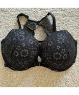 New Victoria’s Secret Sexy Tee Push Up Lace Black Gold Floral Bra 36D - £20.71 GBP