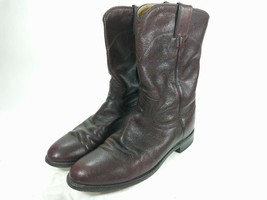 Justin Roper Burgundy All Leather Cowboy Western Boots Womens Size 7.5 B - L3718 - £31.61 GBP