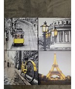 French scene canvas art;commercial cnc ink;on stretch board.C.2000-2020. - $413.02 MXN