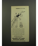 1952 National City Bank Travelers Checks Ad - Never take off without NCB  - £14.55 GBP