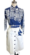 Vintage 1970s Applause Batik Birds of Happiness Blouse Skirt Set Boho Sz... - $123.70