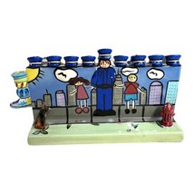 Vintage School Crossing Guard Police Man Ceramic Menorah Designed Wynter... - $24.30