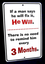 A Man Will Fix It -*US Made* Embossed Sign - Man Cave Garage Shop Bar Wall Decor - $15.95