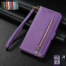 For Samsung Xiaomi 11Pro 11Ultra 10T Redmi 9 9A Note8 Zipper Leather Flip Case - $53.04